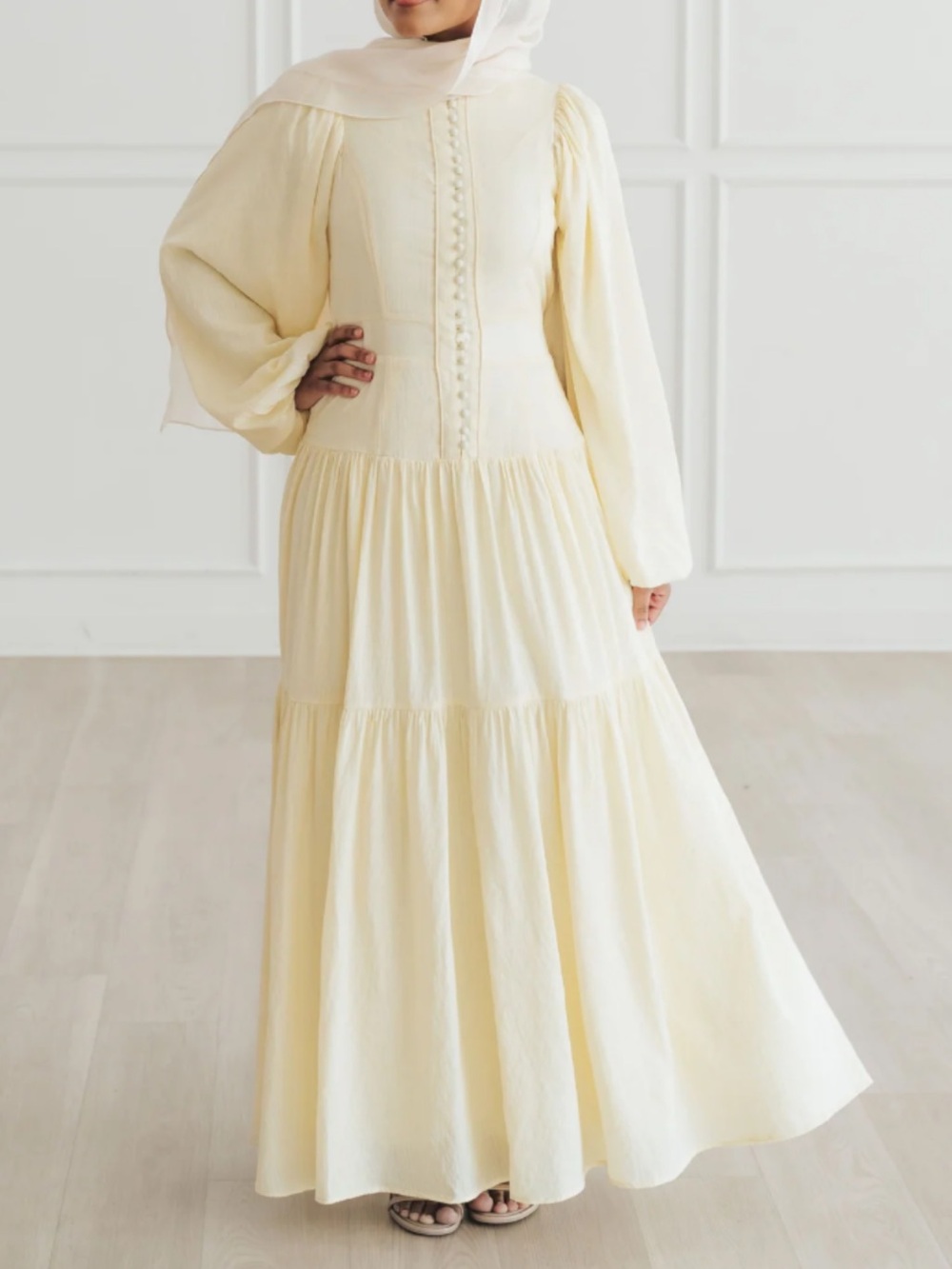 NWT ELAA THE LABEL- Lujaine dress in butter yellow